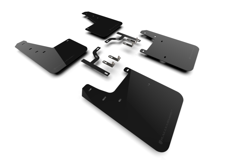 Toyota Sequoia Mud Flap - Front + Rear - Rally Armor - UR Black with Metallic Black Logo - Black - `23-`25